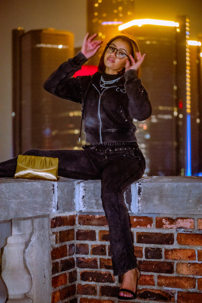 Black Acid-Washed Jacket