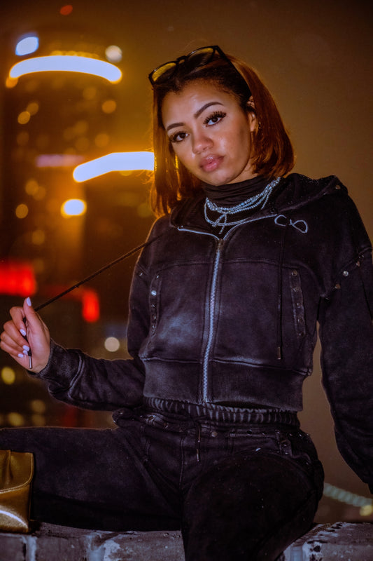 Black Acid-Washed Jacket